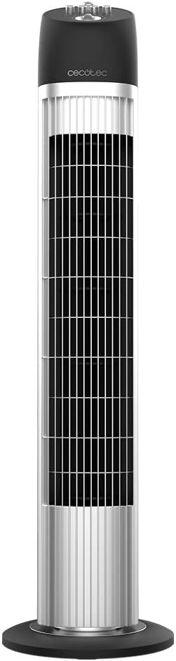 Cecotec Ventoinha de torre com temporizador EnergySilence 850 Skyline. 45 W, altura 84 cm, motor de cobre, 3 velocidades, oscilação automática de 70 graus, alça traseira