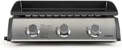 Livoo chapa a gás 7,5 kW placa de aço esmaltado 61x38cm DOC277