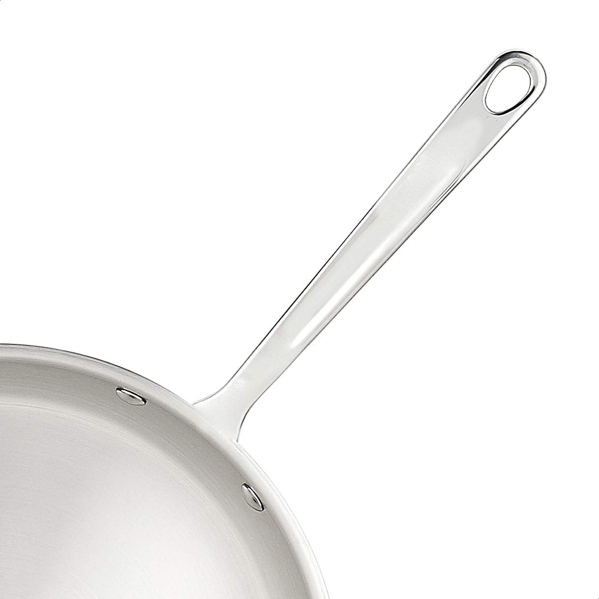 Amazon Basics Frigideira de aço inoxidável com tecnologia Tri Ply de 3 camadas, 30 cm, cabo resistente ao calor, prateado