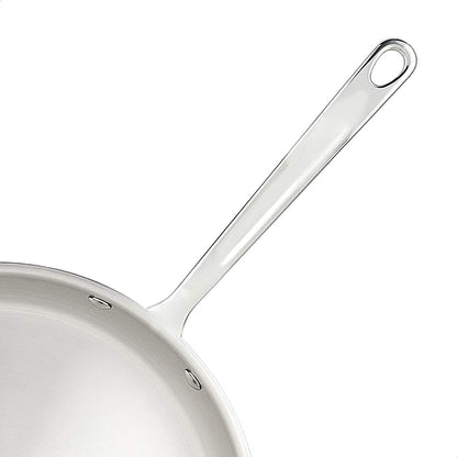 Amazon Basics Frigideira de aço inoxidável com tecnologia Tri Ply de 3 camadas, 30 cm, cabo resistente ao calor, prateado