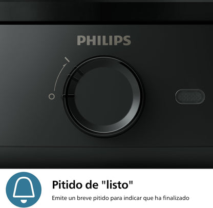 Philips 3000 Cuece Huevos Eléctrico, hasta 6 Unidades, 400 W Cozinhar ovos para até 6 ovos, macios, médios ou duros, bandeja para escalfar e furador, 400 W, preto (HD9137/90)