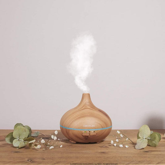 Cecotec Humidificador ultra-sónico e difusor de aromas, com temporizador Pure Aroma 150 Yang. Capacidade 150 ml, temporizador 3 horas, 7 cores led, função aromaterapia, ultra silencioso