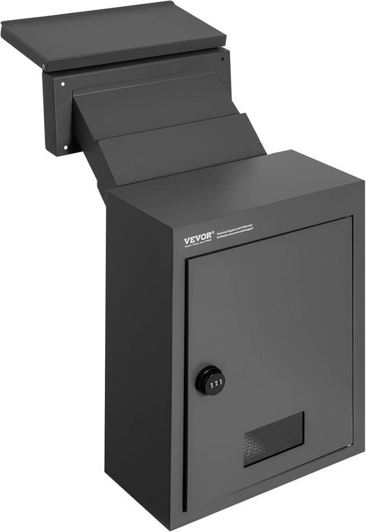 VEVOR Caixa de Correio Embutida com Bloqueio de Código para Cercas de Aço 320 x 158 x 430 mm,