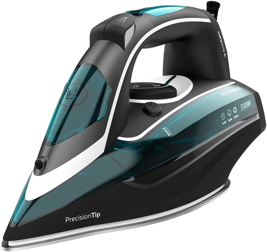 Cecotec Ferro de roupa a vapor anodizado Fast&Furious 6050 X-Treme. 3100 W, Bomba de água automática integrada, desligamento automático, vapor contínuo 75 g/min, sensor de toque de controlo de vapor