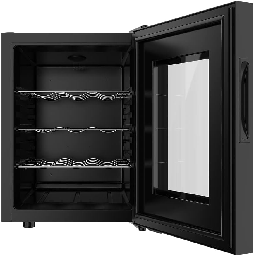 Cecotec Vinoteca de 12 Garrafas Bolero GrandSommelier 1220 CoolCrystal. 31 Litros, Sistema Termoeléctrico de Refrigeração, Alto Desempenho, Temperatura Regulável, Luz LED Interior [Classe energética G]