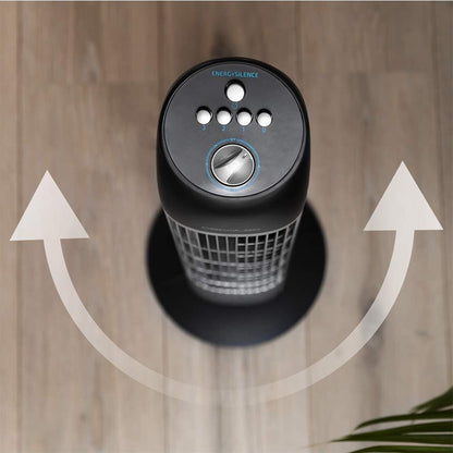 Cecotec Ventoinha de torre com temporizador EnergySilence 850 Skyline. 45 W, altura 84 cm, motor de cobre, 3 velocidades, oscilação automática de 70 graus, alça traseira