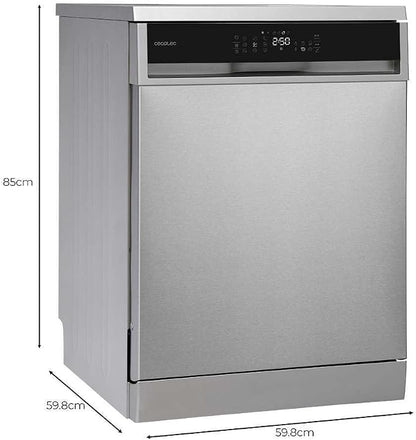Cecotec Máquina de Lavar Loiça 60 cm Bolero Aguazero 6800 Inox A. 14 Talheres, Baixo Consumo, Motor Inverter Plus Duo, 8 Programas, Lavagem Automática, Limpeza a Vapor, Limpeza Interior e Meia Carga.