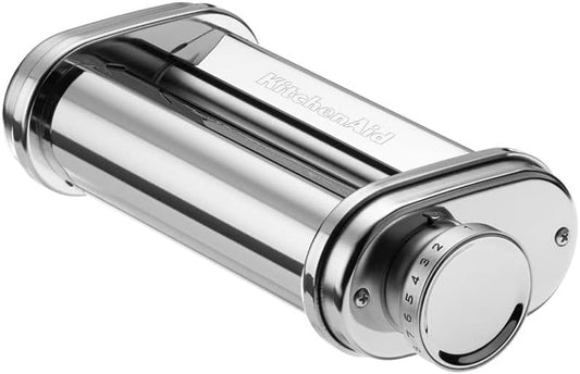 KitchenAid Laminador de massas, aço inoxidável, 8 espessuras, lâminas de 15 cm, motorizado, escova de limpeza incluída, compatível com todos os robôs