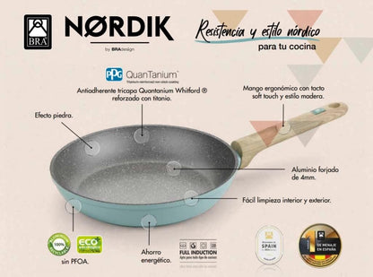 BRA Nordik Wok 28 cm, alumínio forjado com antiaderente