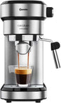 Cecotec Cafeteira expresso Cafelizzia 790 Steel para expresso e cappuccinos. 1350 W, Porta-filtros de braço com saída dupla e dois filtros, 20 barras de pressão, depósito removível de 1,2 litros, aço
