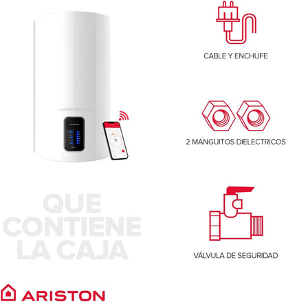 Ariston Velis Pro Wifi (ex.DUO 5 Fleck) - Termo elétrico de 50 litros baixo consumo multiposição, aquecedor de água 79,7x27,5x51,1