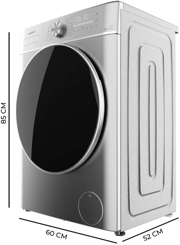 Cecotec Lavadora 8 kg de carga frontal Bolero DressCode 8800 Inverter Steel A