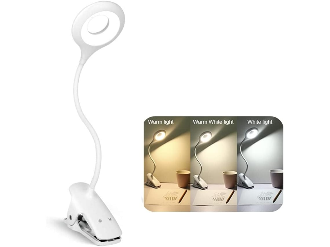 Luz De Leitura Led 3 Cores/9 Brilhos, Usb, Para Estudantes