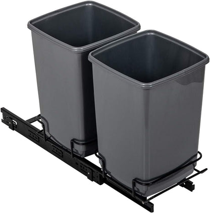 Addis 518527 - Sistema de lixo duplo removível para armário, 2 x 10 L, ecológico, de plástico 100% reciclado, cor cinza claro, 20 unidades