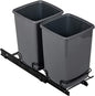 Addis 518527 - Sistema de lixo duplo removível para armário, 2 x 10 L, ecológico, de plástico 100% reciclado, cor cinza claro, 20 unidades