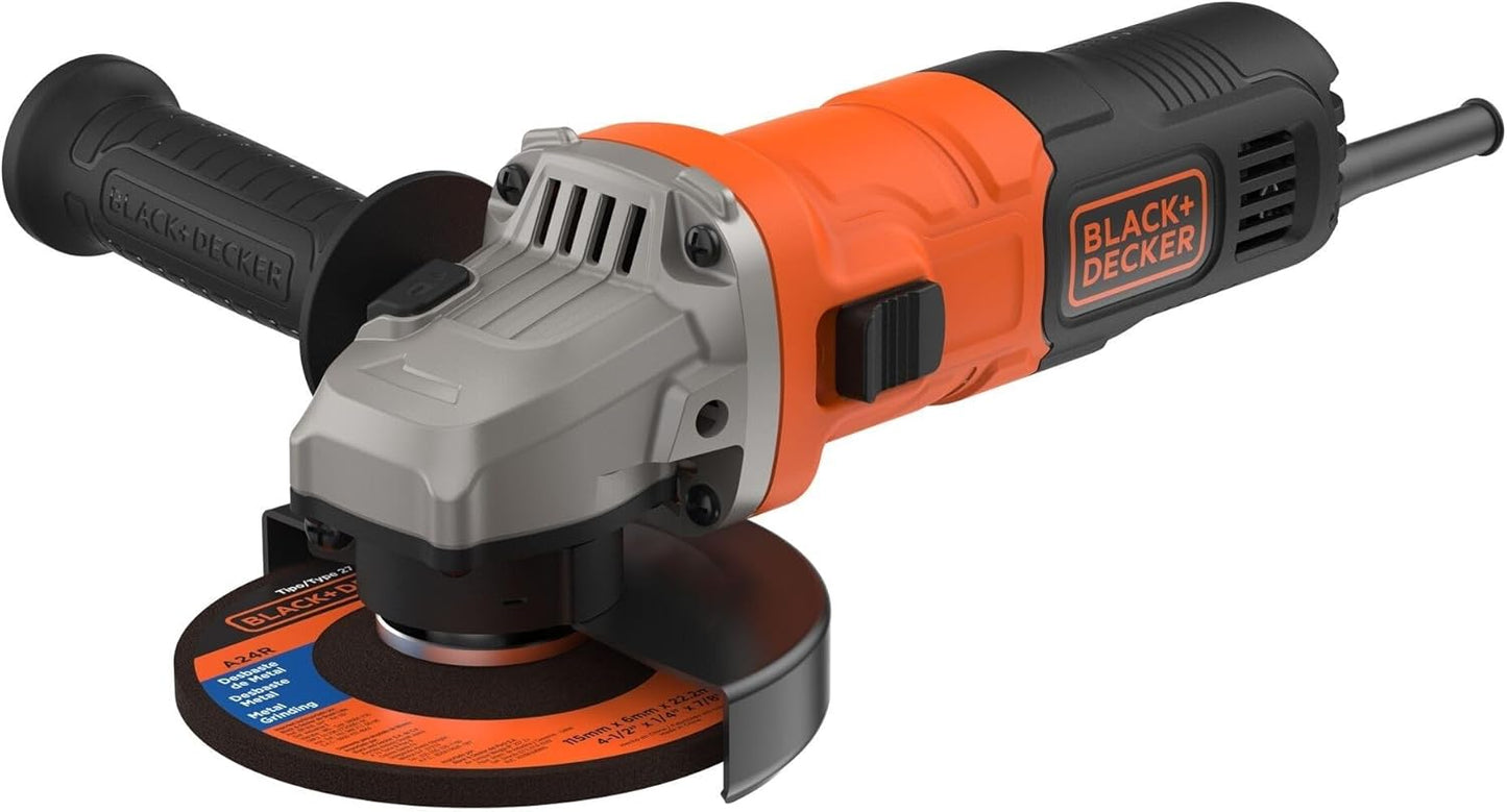 BLACK+DECKER Rebarbadora angular compacta com cabo de 15 mm 710 W, BEG010-QS,