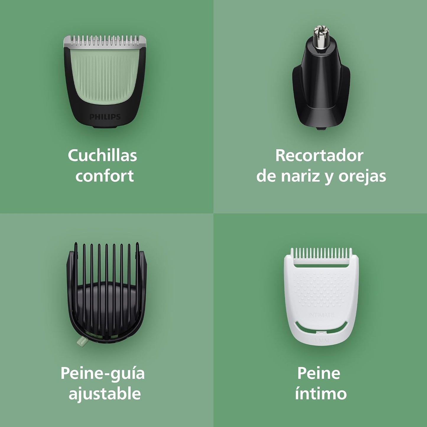 Philips Recortador Tudo em Um Série 3000, Kit 9 em 1, Aparador e Cortador de Cabelo Masculino para Rosto, Cabelo e Corpo, Barba, Lâminas Autoafiáveis Suaves com a Pele, 12 comprimentos, MG3946/15