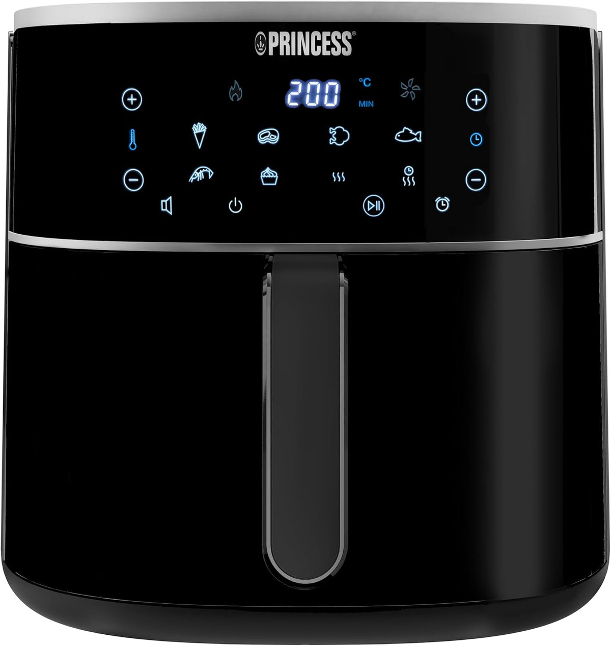 Princess Fritadeira a ar digital - Capacidade do recipiente variável - Máximo 8 L - 6 programas predefinidos - Menos óleo - Ecrã digital -