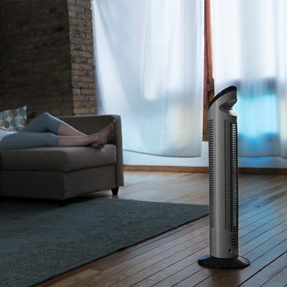 Cecotec Ventoinha de torre com temporizador EnergySilence 790 Skyline. 50 W, 30 '' (76 cm) de altura, controlo mecânico, oscilante, motor de cobre, 3 velocidades
