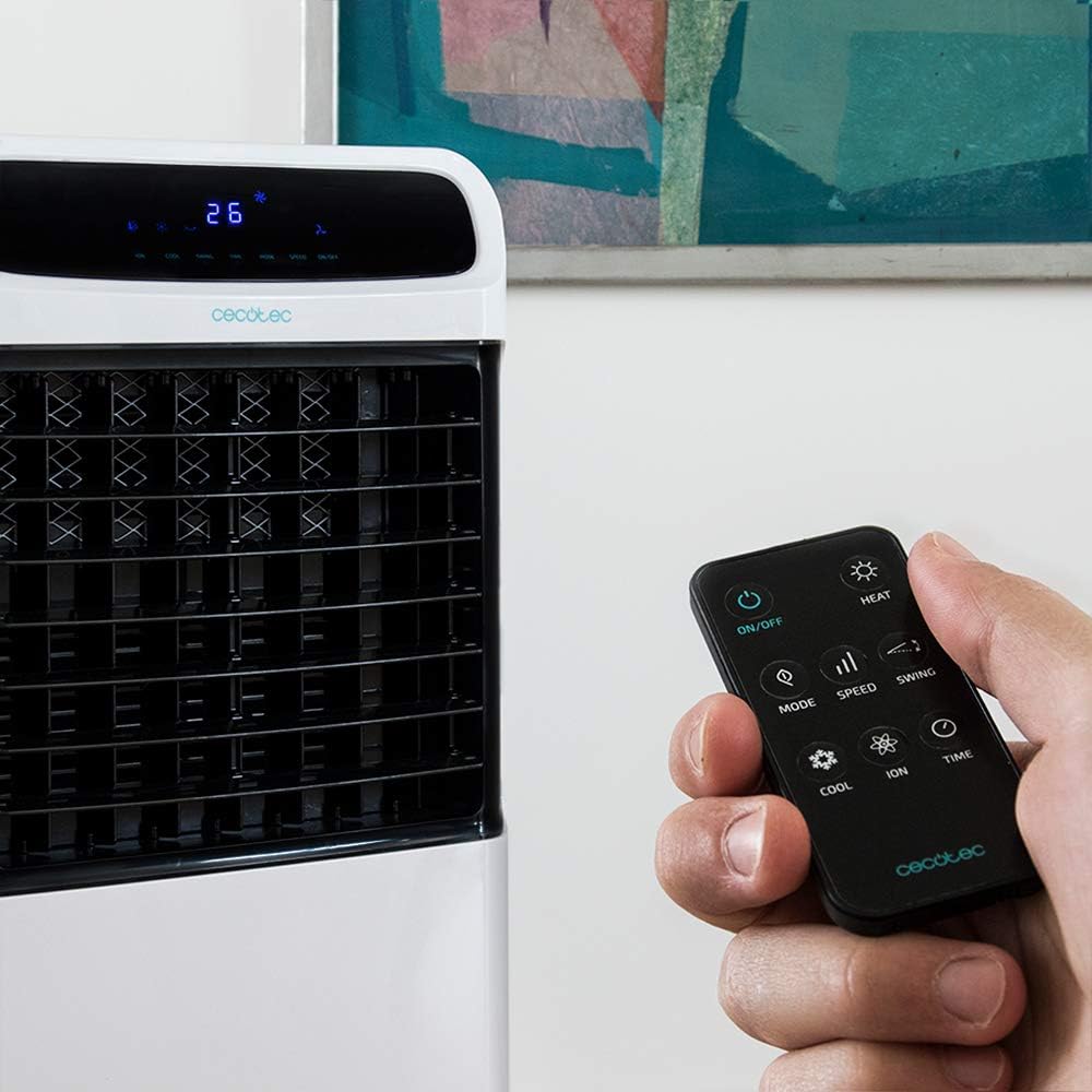 Cecotec Climatizador vaporativo EnergySilence PureTech 6500. 80 W, função dupla frio/calor, fluxo de 600 m2/h, capacidade de 12 l, temporizador até 8 h, controlo remoto, 3 velocidades