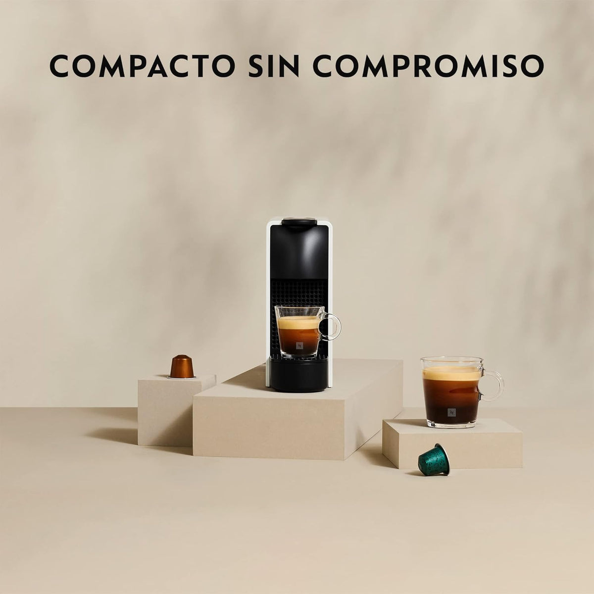 Nespresso Krups Essenza Mini XN1101PR5 - Máquina de Café Monodose de Cápsulas Nespresso, Compacta, 19 Bares, Desligamento Automático, Cor Branco