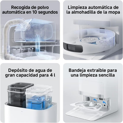 (Seminovo)XIAOMI Robot Vacuum X20+ - Robot aspirador e limpa-chão com sistema inteligente de navegação a laser (LDS), sucção de 6000 pa, branco (versão ES) | Evitação obstáculos LDS, auto-limpeza, secagem e esvaziamento automáticos, até 90 dias