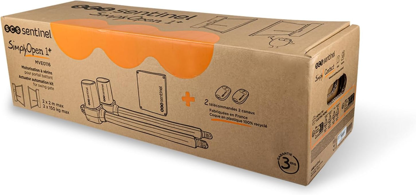 SCS Sentinel, MVE0116, Motorização de 24V com cilindros para cancela batente 4M/300kgs