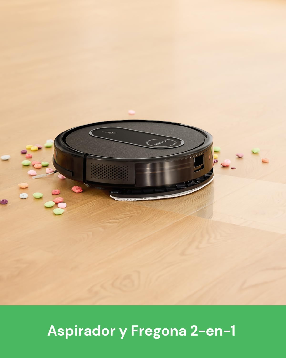 Vactidy Robot aspirador T7, robot aspirador e esfregona com sucção potente, tanque de água, até 120 minutos,