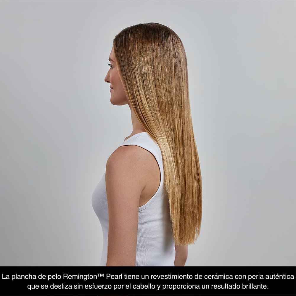 Remington Ferro de cabelo pérola, cerâmica avançada com pérola, placas flutuantes extra-longas, temperatura até 230°C