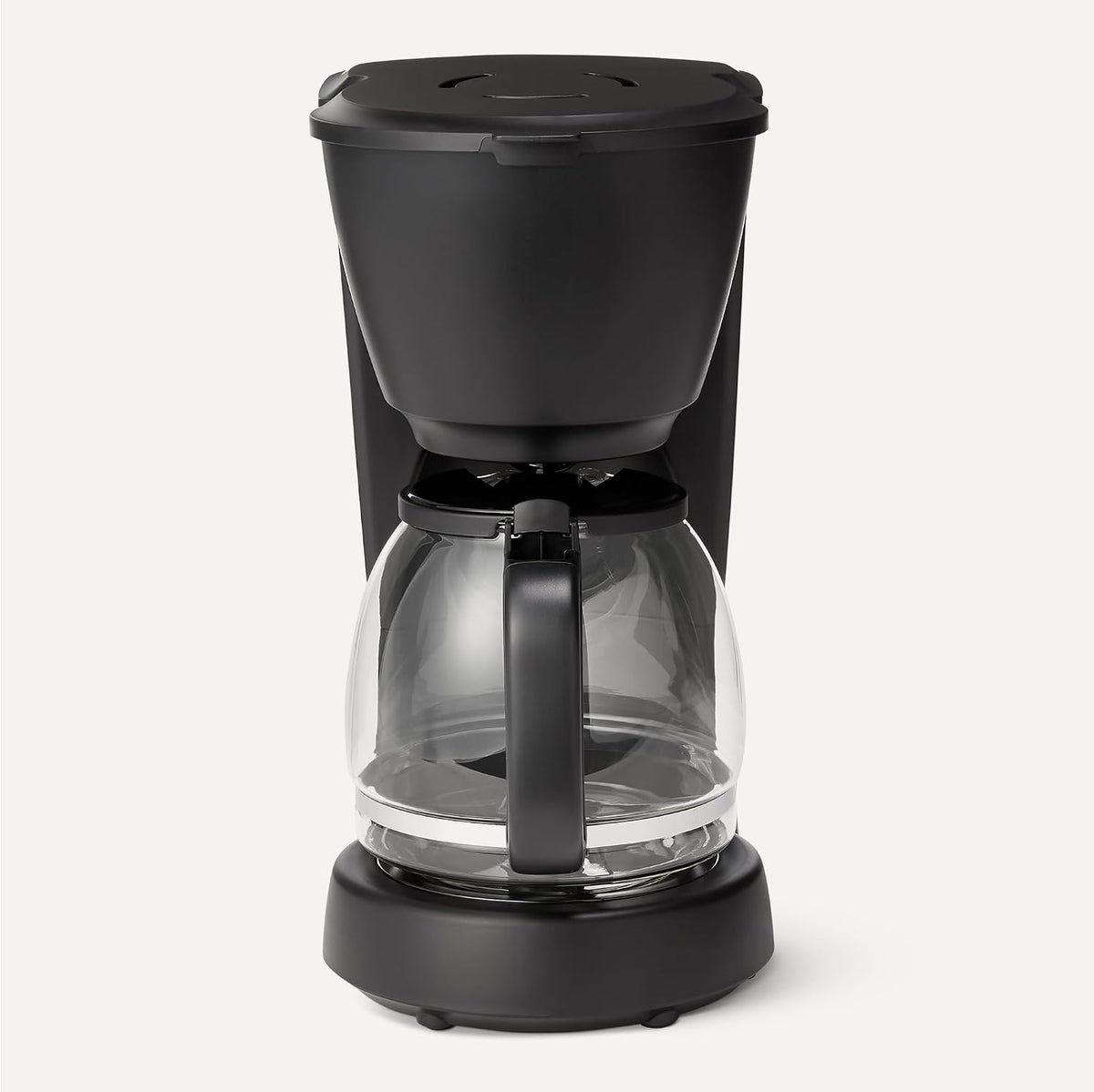 Amazon Basics - Cafeteira com filtro, jarro de vidro de 1,25 litros/10 chávenas, 29 minutos de manutenção de calor, 1000 W, preto, tomada UE