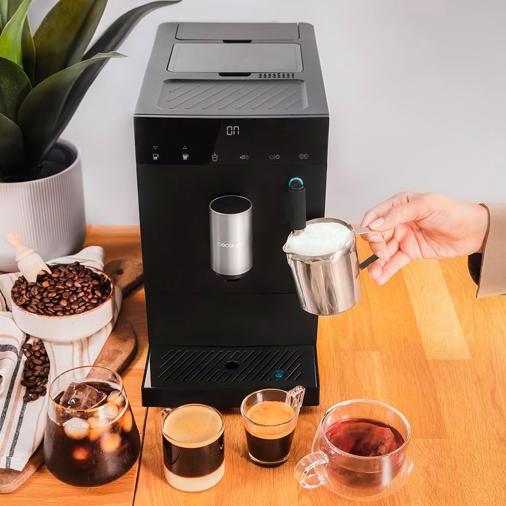 Cecotec Cafeteira super automática compacta com vaporizador Cremmaet Compact Steam. 1350 W, 19 bares, sistema