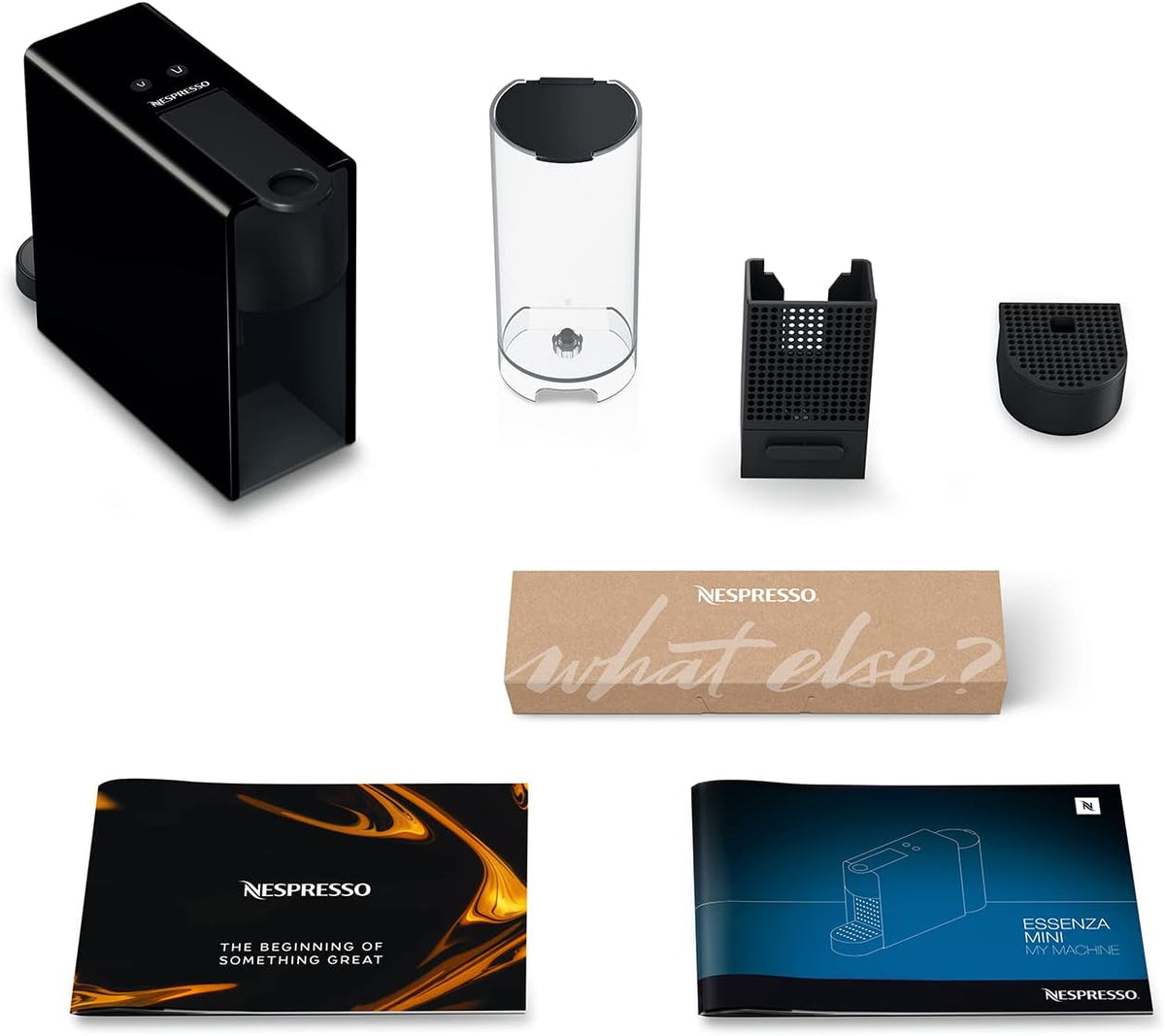 Minipiano Nespresso Essenza preto XN1108 Práctica, 19 Bares, 2 Opciones café, Calentamiento rápido, Apagado automático, Incluye pack cápsulas bienvenida, XN1108