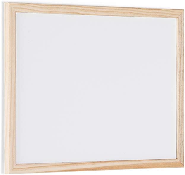 Bi-Office Budget - Quadro branco magnético com moldura de madeira de pinho, 40 x 30 cm