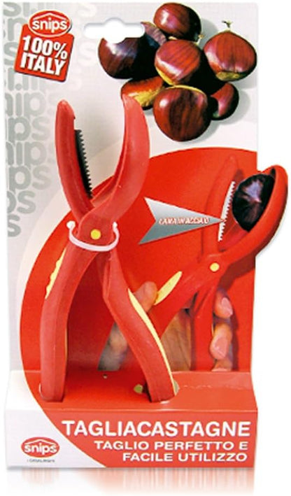 Snips, Tesouras, cortador de castanhas, 19,5 x 3 cm, abre-castanhas com lâmina de aço inoxidável, pinças de castanha, 100% feitas na Itália, 0