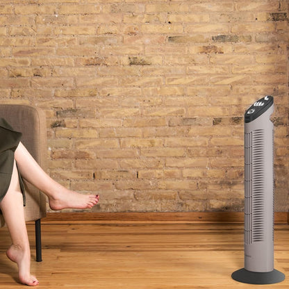 Cecotec Ventoinha de torre com temporizador EnergySilence 790 Skyline. 50 W, 30 '' (76 cm) de altura, controlo mecânico, oscilante, motor de cobre, 3 velocidades