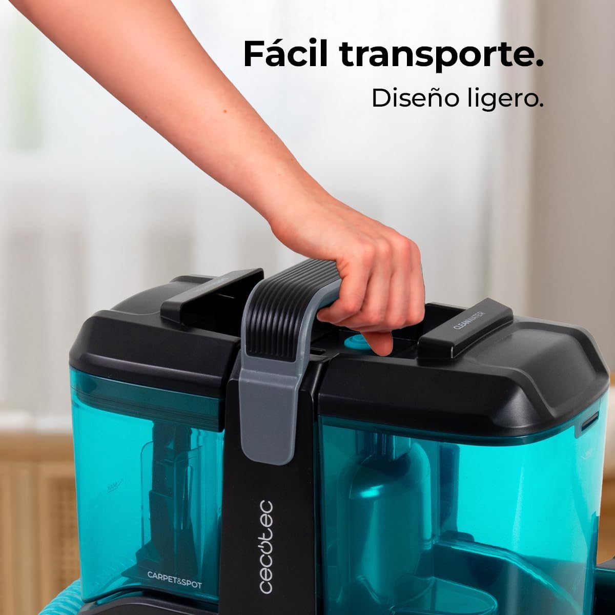 Cecotec Aspirador Limpador de Estofos e Tapetes com Cabo Compacto Conga 3000 Carpet&Spot Clean X-Treme. 450W, 13kPa, Depósito de Água Limpa 1000ml e Água Suja 550ml, Spray Pulverizador
