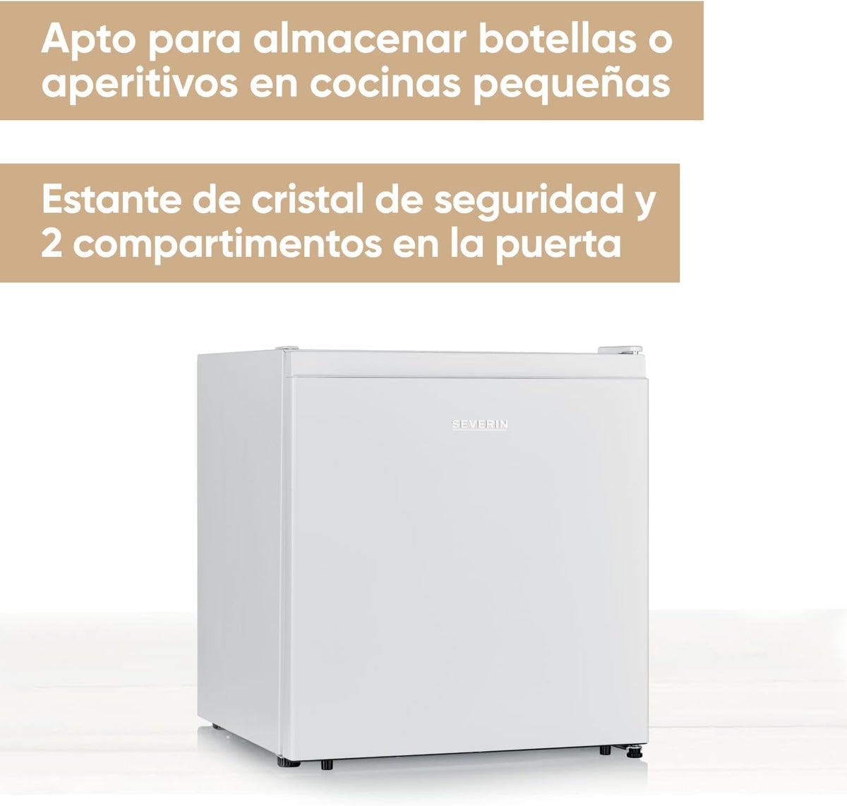 SEVERIN Mini frigorífico com compartimento de baixa temperatura, frigorífico pequeno com faixa de temperatura 8-0 °C, mini frigorífico de baixo consumo, 40 dB (A), 45 litros, branco, KB 8884 [Classe energética E]