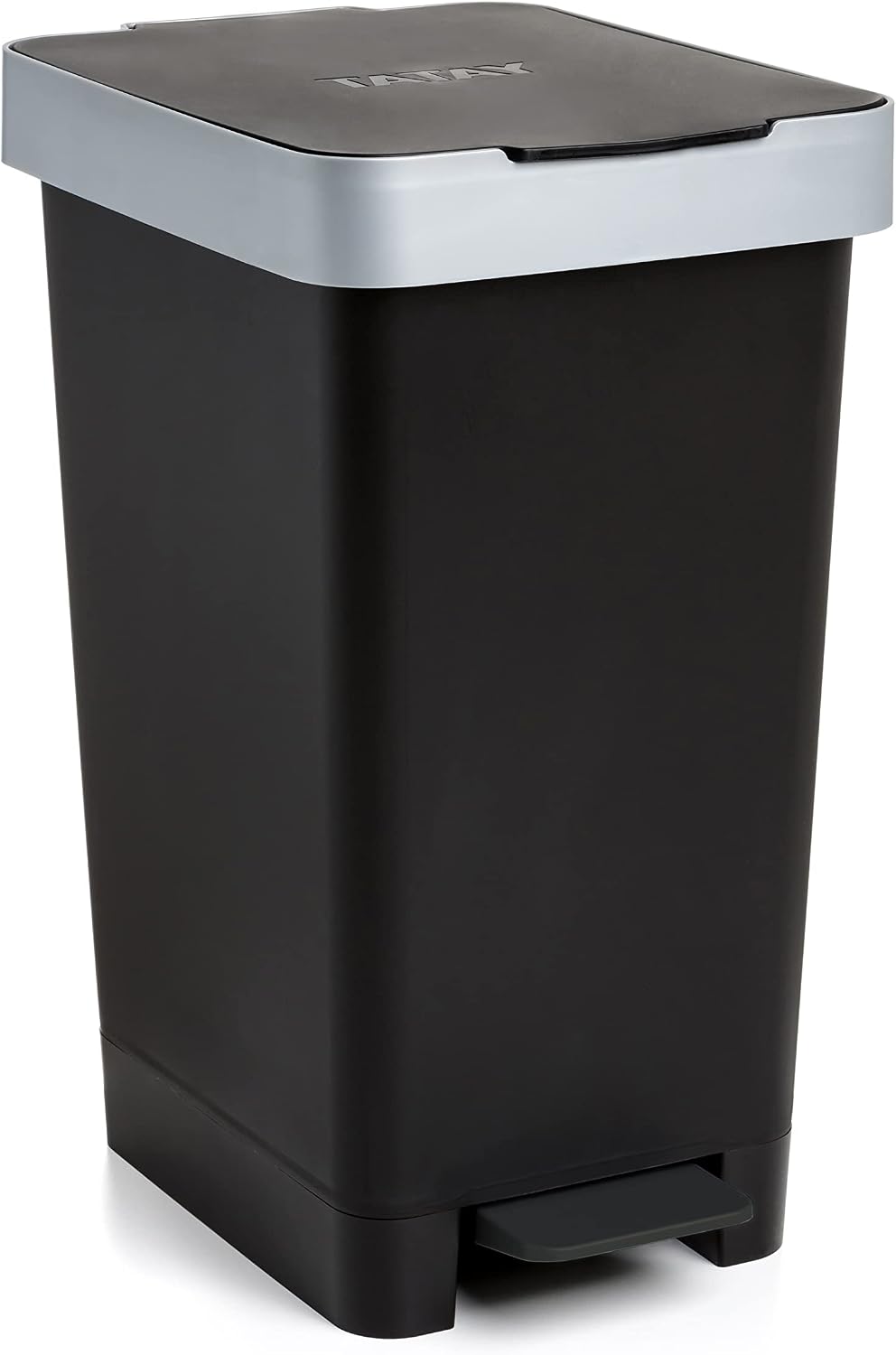 Tatay Balde do lixo inteligente, 26 x 36 x 47 cm, uso interior e exterior Cubo do lixo, capacidade de 25 l, abertura com pedal, sem BPA, design compacto, compatível com sacos de 30 L, preto