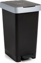 Tatay Balde do lixo inteligente, 26 x 36 x 47 cm, uso interior e exterior Cubo do lixo, capacidade de 25 l, abertura com pedal, sem BPA, design compacto, compatível com sacos de 30 L, preto