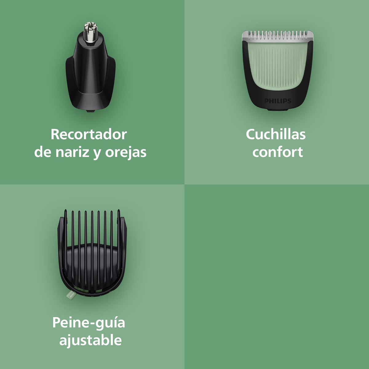 Philips Recortadora Todo En Uno series 3000, Kit 7 em 1, Aparador e corta-pelos para homem para rosto e cabelo, barba, lâminas autoafiáveis suaves com a pele, 10 comprimentos, MG3930/15