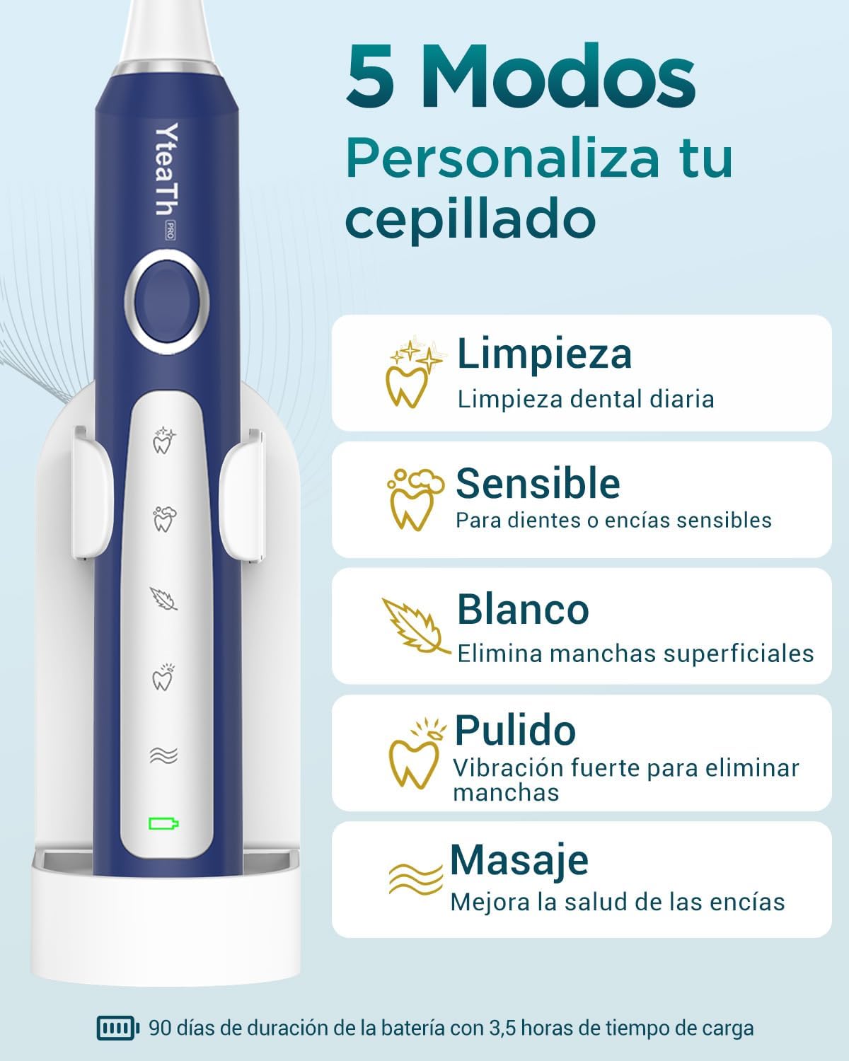 Escova de Dentes Elétrica Sônica para Homens
