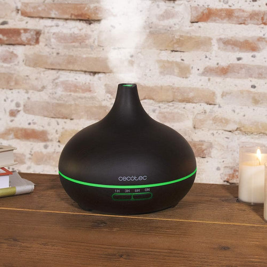 Cecotec Humidificador ultra-sónico e difusor de aromas, com temporizador Pure Aroma 300 Yin. 10 W, 300 ml, temporizador até 6 horas, 7 cores LED, função aromaterapia, ultra silenciosa