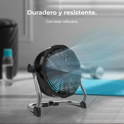 Cecotec Ventoinha de chão industrial Proindustry portátil. 12000 Mah, diâmetro 25,4 cm, 9 velocidades, bateria potente, design robusto, inclinação ajustável, grade de proteção, fácil transporte