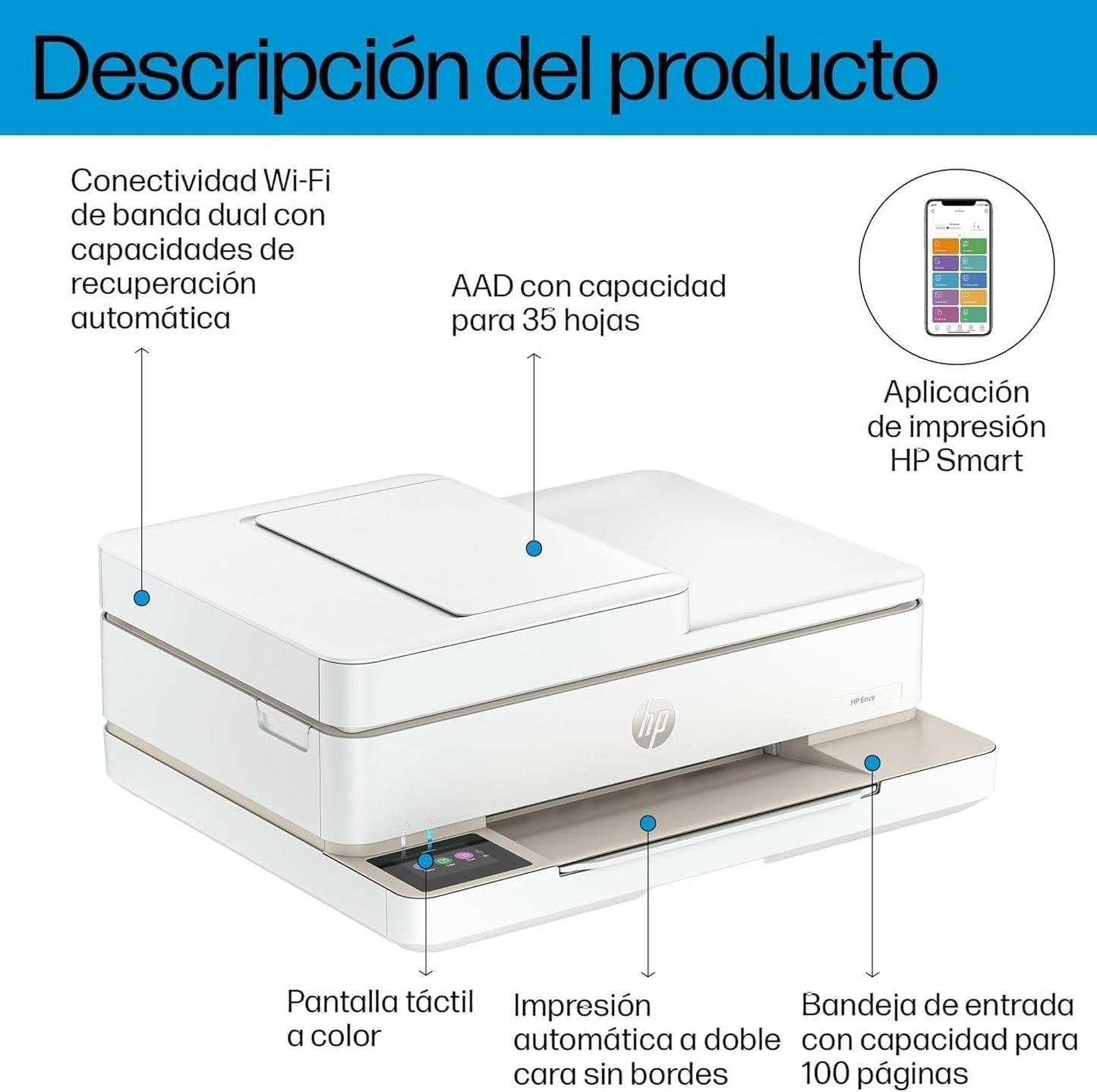 HP Envy 6520e 714N9B, Impressora multifunções de jato de tinta A4 colorida
