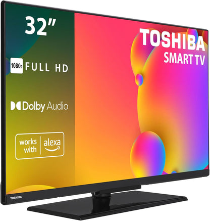 Toshiba 32LV3563DG Smart TV de 32", com resolução Full HD (1920 x 1080), HDR, compatível com assistente de voz Alexa [Classe energética E]