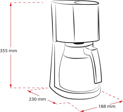 Melitta Enjoy Top Therm, 1017-08 - Cafeteira de gotejamento com jarra térmica e tampa Easy Click, cafeteira de filtro com porta-filtro giratório, máquina de café para até 10 chávenas, 1,25 L, preto