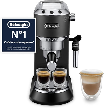 De'Longhi Dedica - Máquina de café com bomba de aço inoxidável para café moído ou monodose