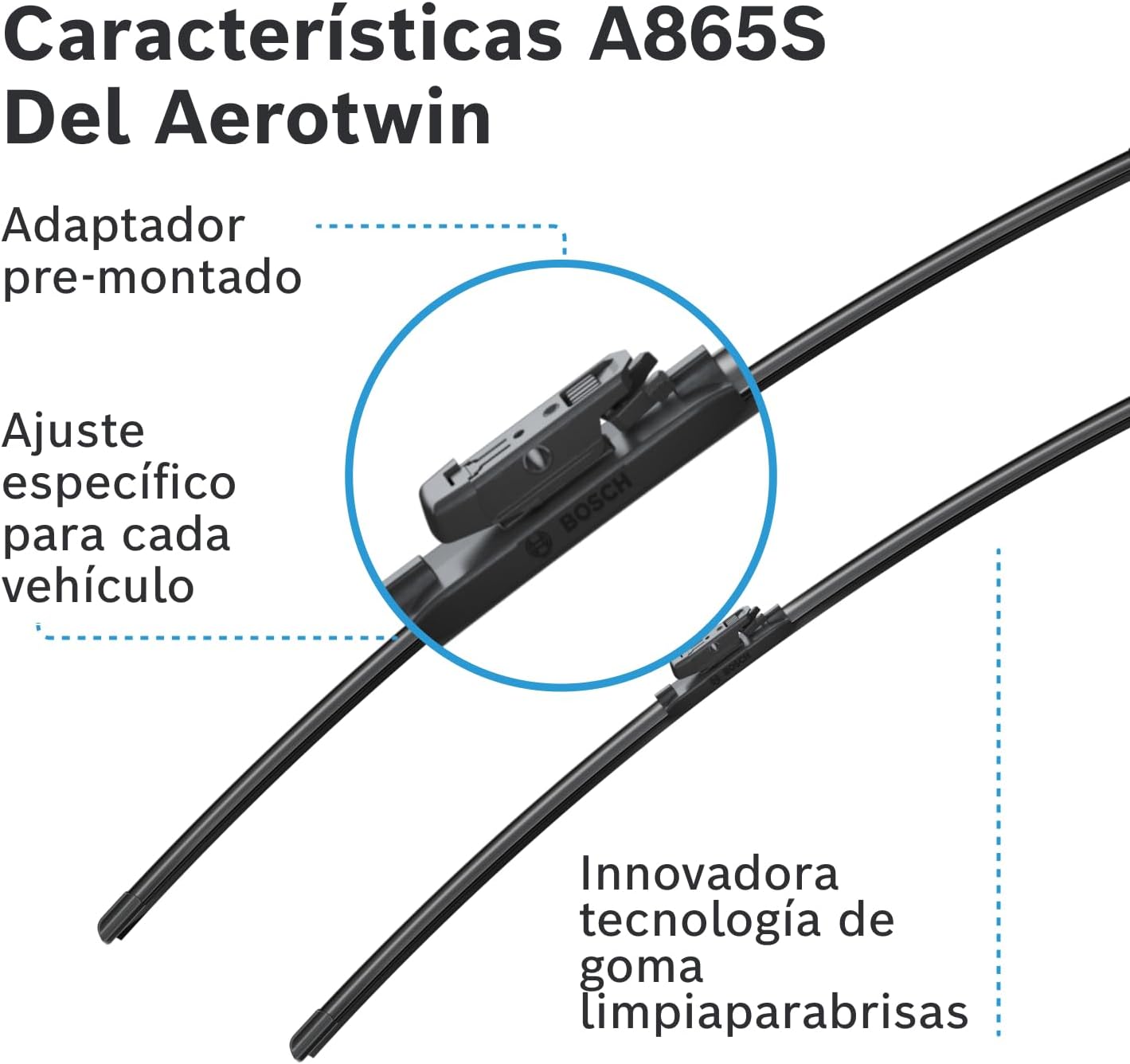 Escova limpa para-brisas Bosch Aerotwin A865S, comprimento: 800 mm/700 mm – 1 conjunto para o para-brisas (frontal)