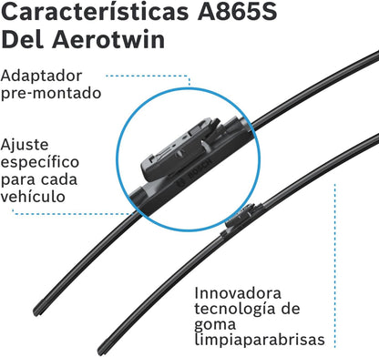 Escova limpa para-brisas Bosch Aerotwin A865S, comprimento: 800 mm/700 mm – 1 conjunto para o para-brisas (frontal)