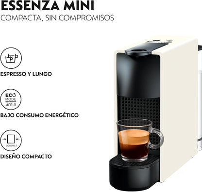 Nespresso Krups Essenza Mini XN1101PR5 - Máquina de Café Monodose de Cápsulas Nespresso, Compacta, 19 Bares, Desligamento Automático, Cor Branco